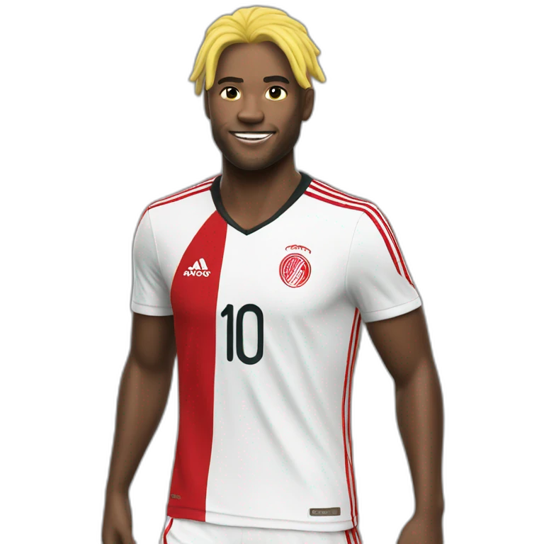 ajax player running yellow hair emoji