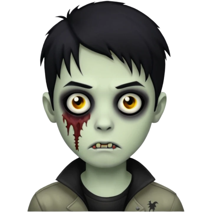 boy zombie with black hair emo emoji