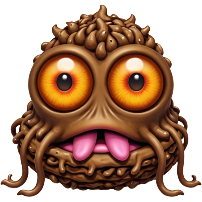 D&D beholder made out of poop emoji