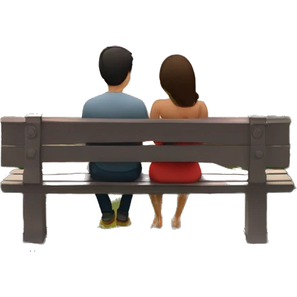 Amoureux assi sur un banc devant la mere au crépuscule  emoji