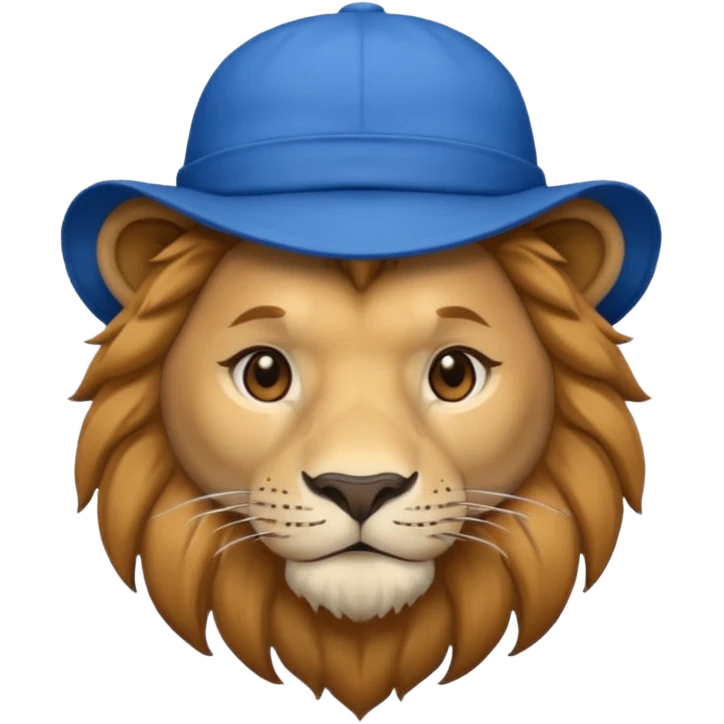 lion with blue hat and shirt emoji