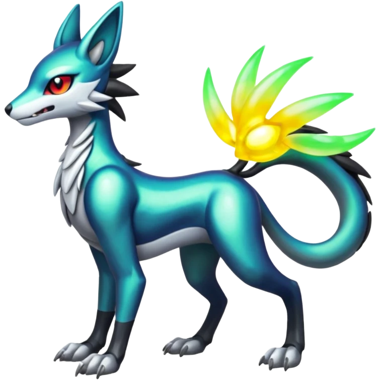 Meloetta-Sergal-Protogen-hybrid-fusion-Fakémon-creature, full body emoji