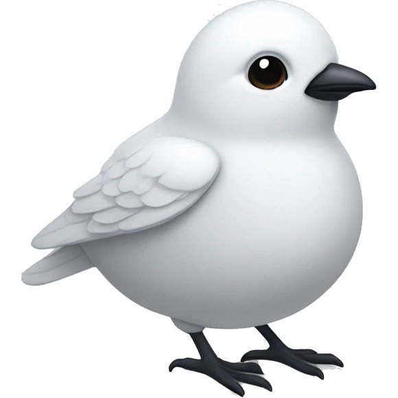 Round little white bird emoji