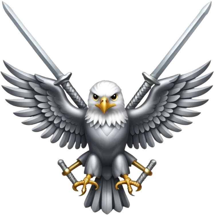 Silver eagle with crossed sabers emoji