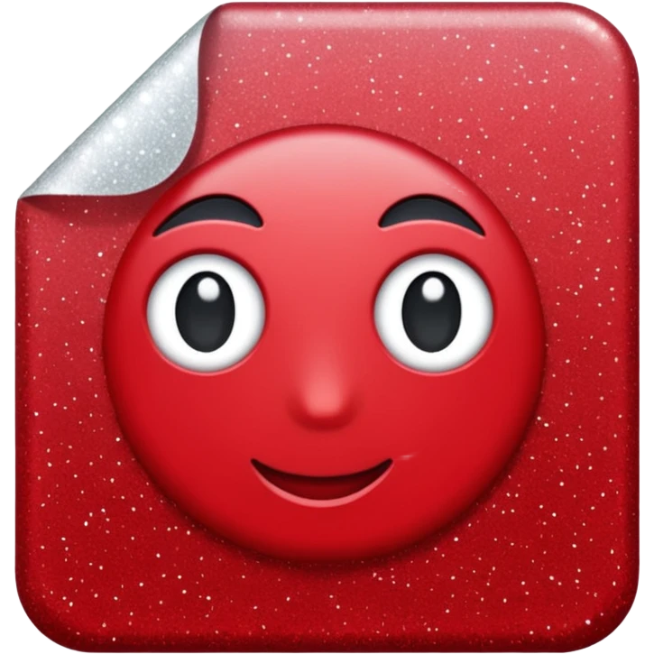 red glitter paper emoji