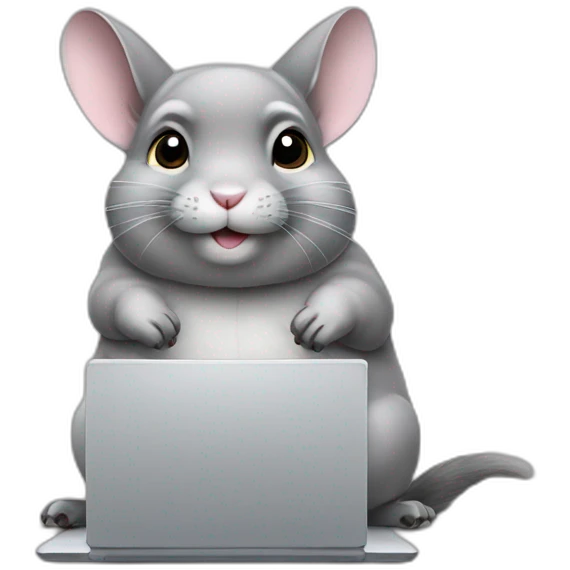 chinchilla working with laptop emoji