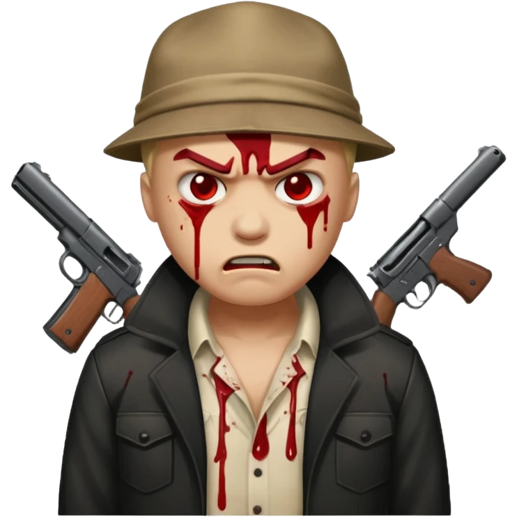 Shot bullet on his head gangsta emoji