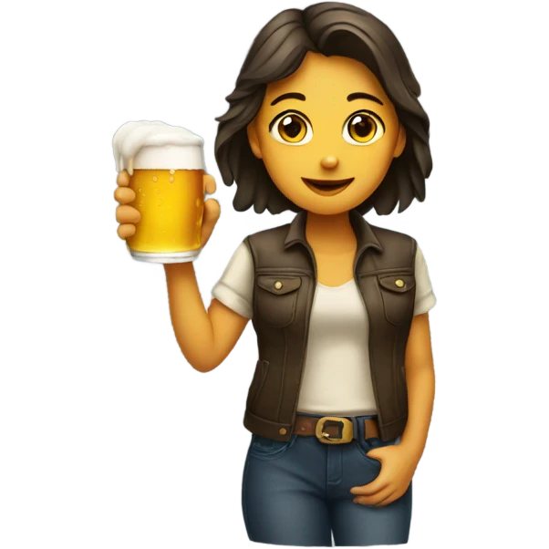 Girl with beer in hand emoji