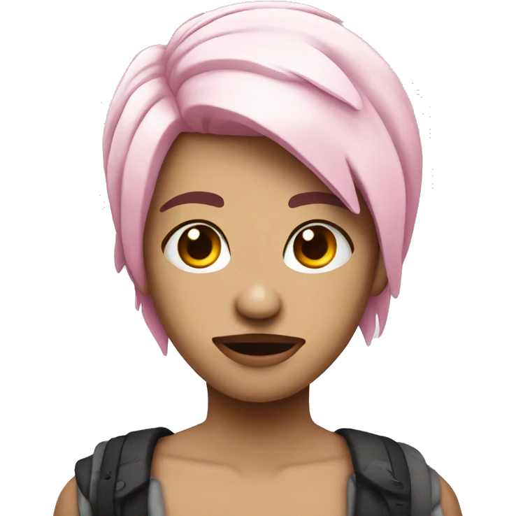 person with white and pink hair with a broken heart tattoo in the f emoji