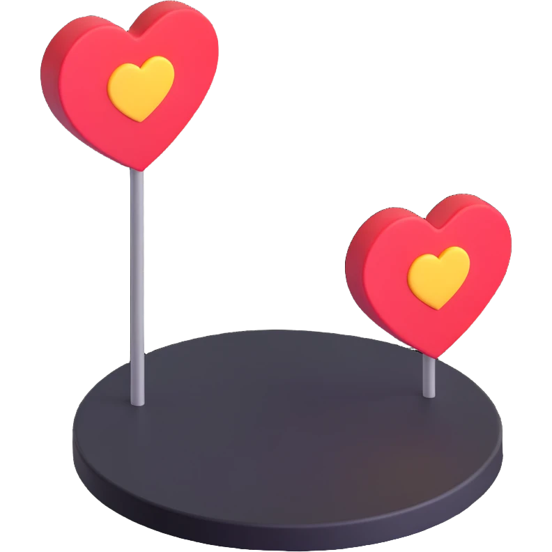 location marker with a heart replacing the usual circle emoji