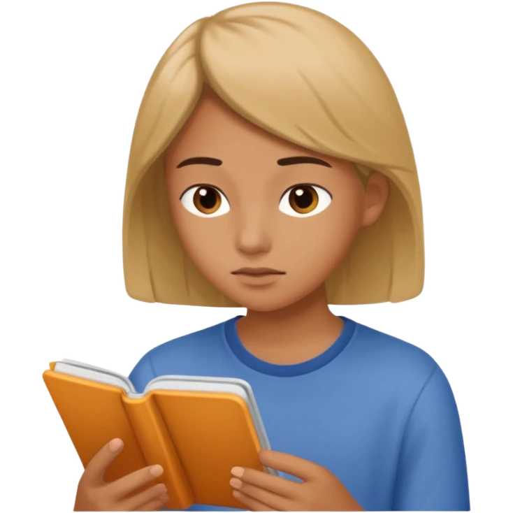 teenager reading a blog emoji