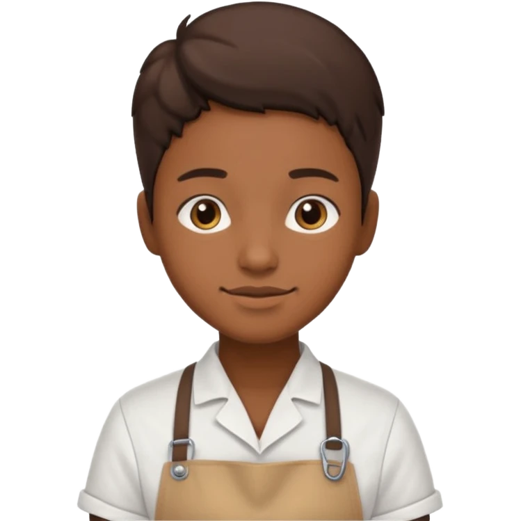 a single 2D line-drawn character + small bright shop emoji