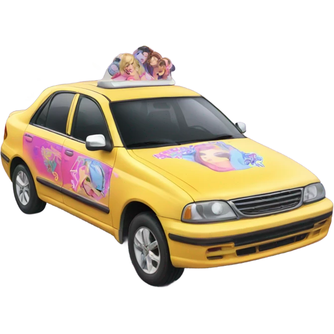 car with kpop emoji