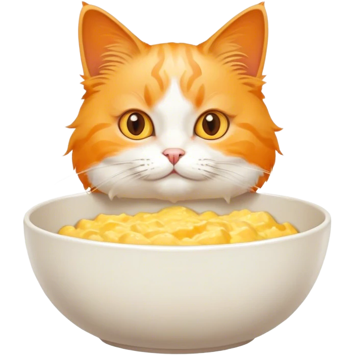 The kitty is making scrambled eggs. emoji