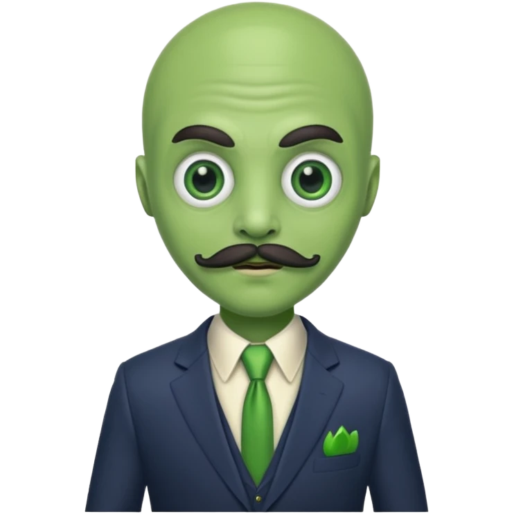 alien with mustache and body emoji