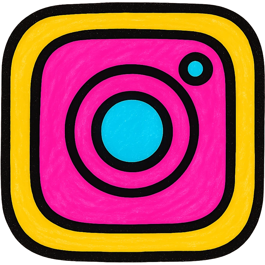 Instagram logo, modern, flat, vibrant colors emoji