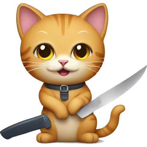cat with knife emoji
