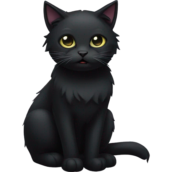 goth cat emoji