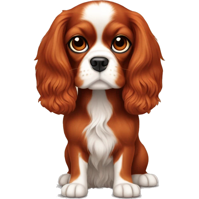 All red cavalier King Charles spaniel no white fur emoji