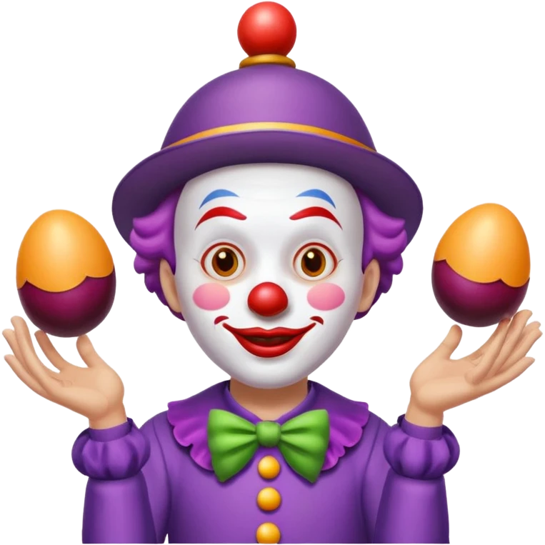 Clown juggling eggplants  emoji