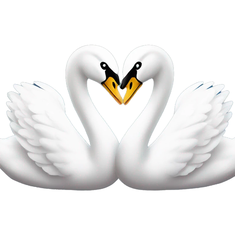 Two swans 🦢 love shape emoji emoji