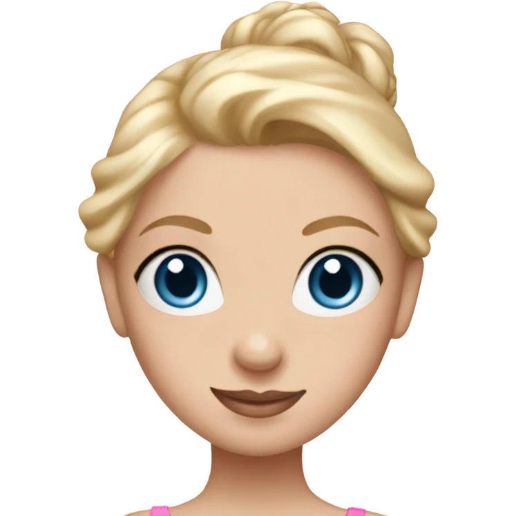 blonde ballerina blue eyes with pink emoji