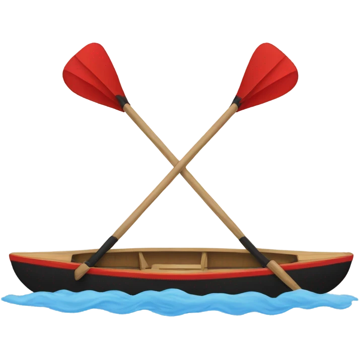 rowing oar with black and red  emoji