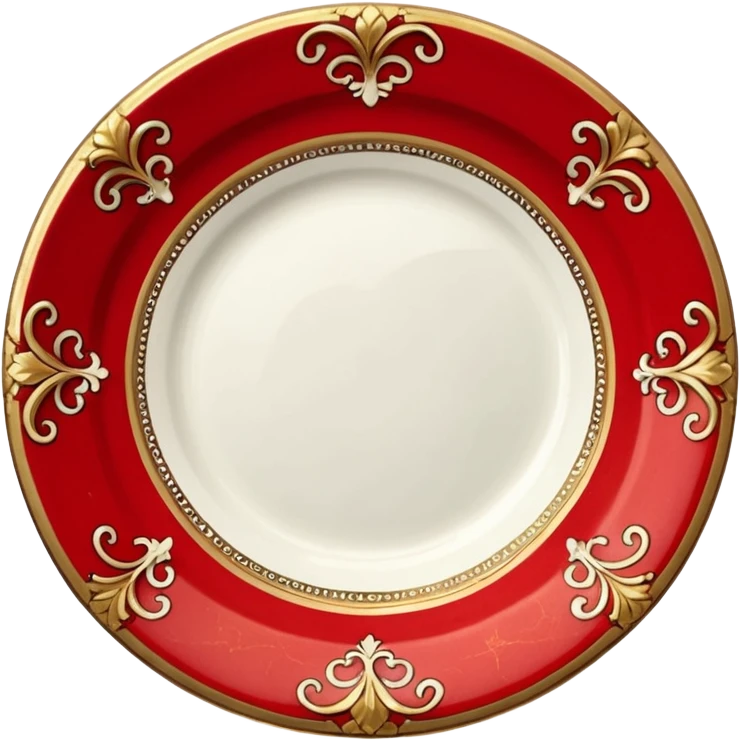 antique porcelain red plate  emoji