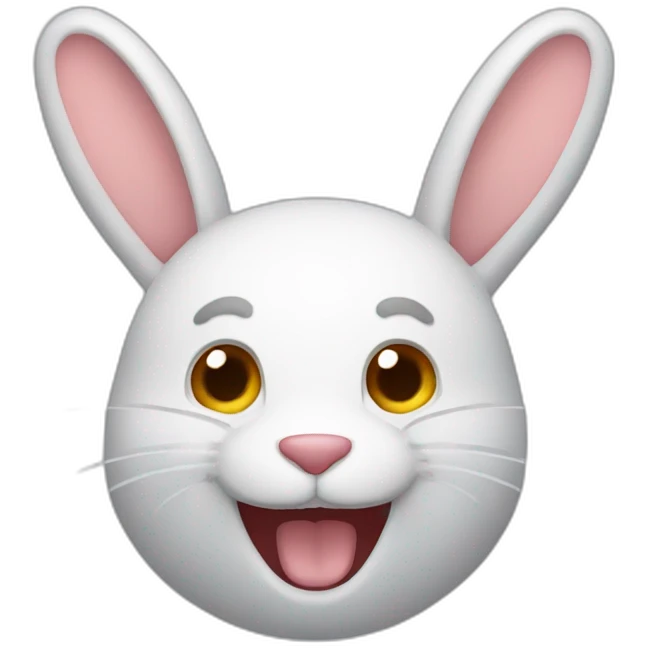 A rabbit in Google Meet App is laughing emoji