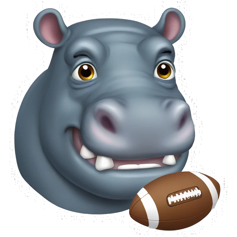 hippo with football helmet  emoji