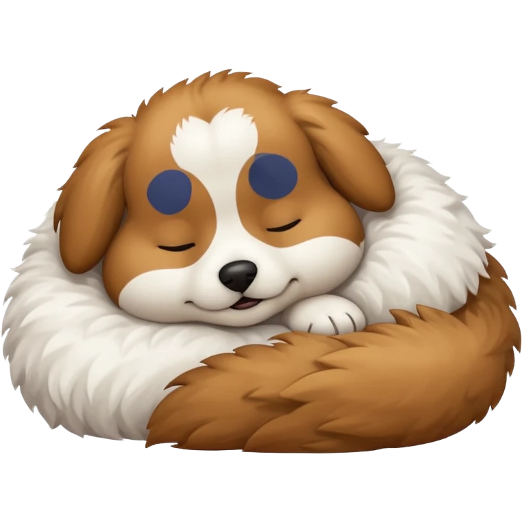 Fuffly doggy is sleeping emoji