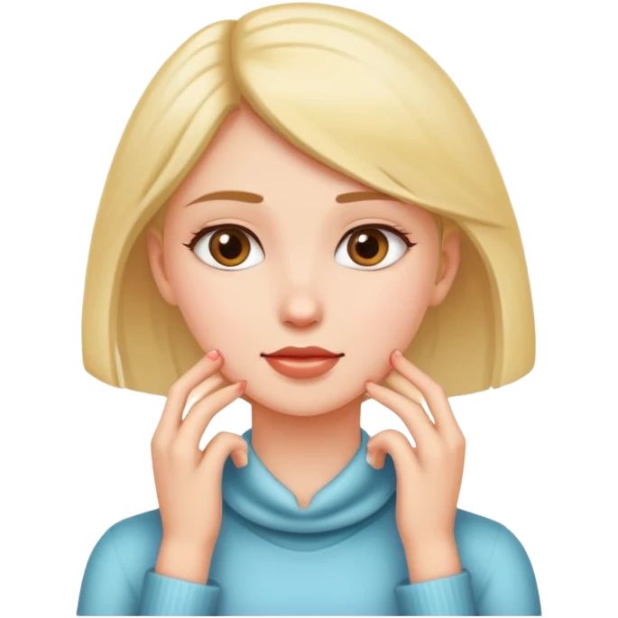 girl with hands to her neck emoji