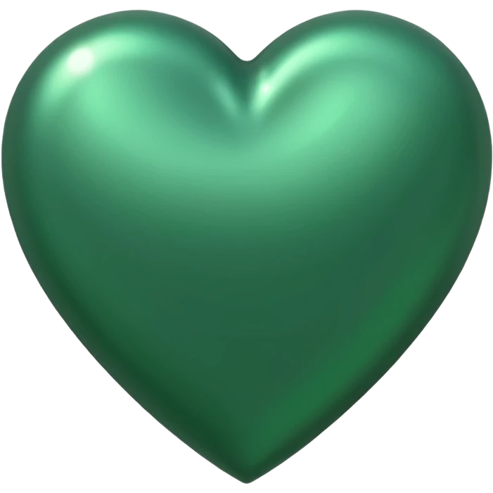 heart with a metallic green finish emoji
