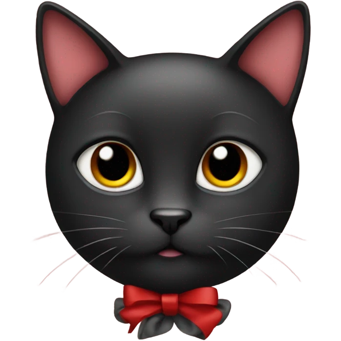 Black cat red bow emoji