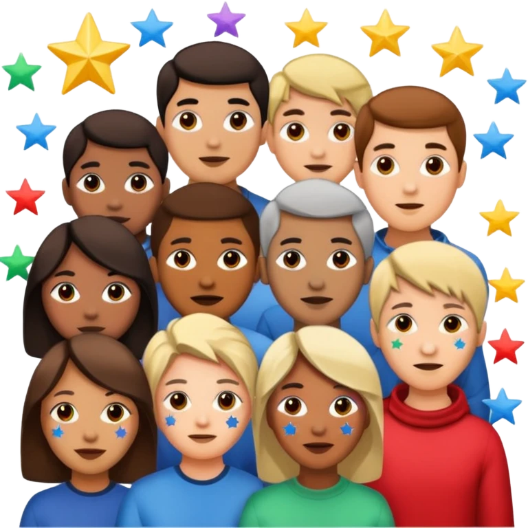 people with star stickers on their faces emoji