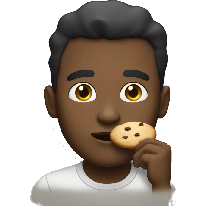 strong white man eating cookie emoji