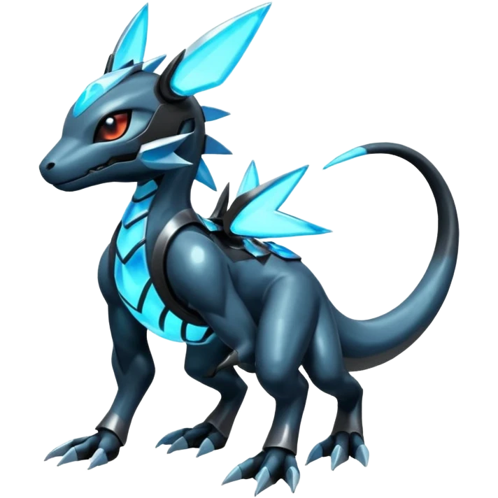 Shiny Futuristic Dusclops-Dusknoir-Salandit-Glaceon-Fakémon-hybrid-creature (full body)  emoji
