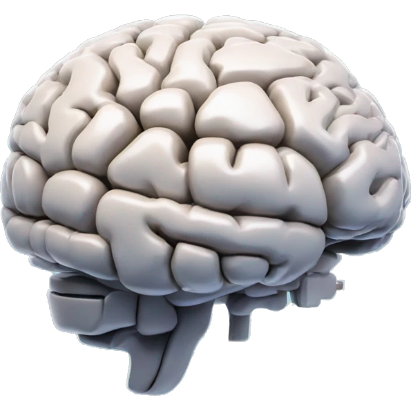 Artificial brain, digital brain projection emoji