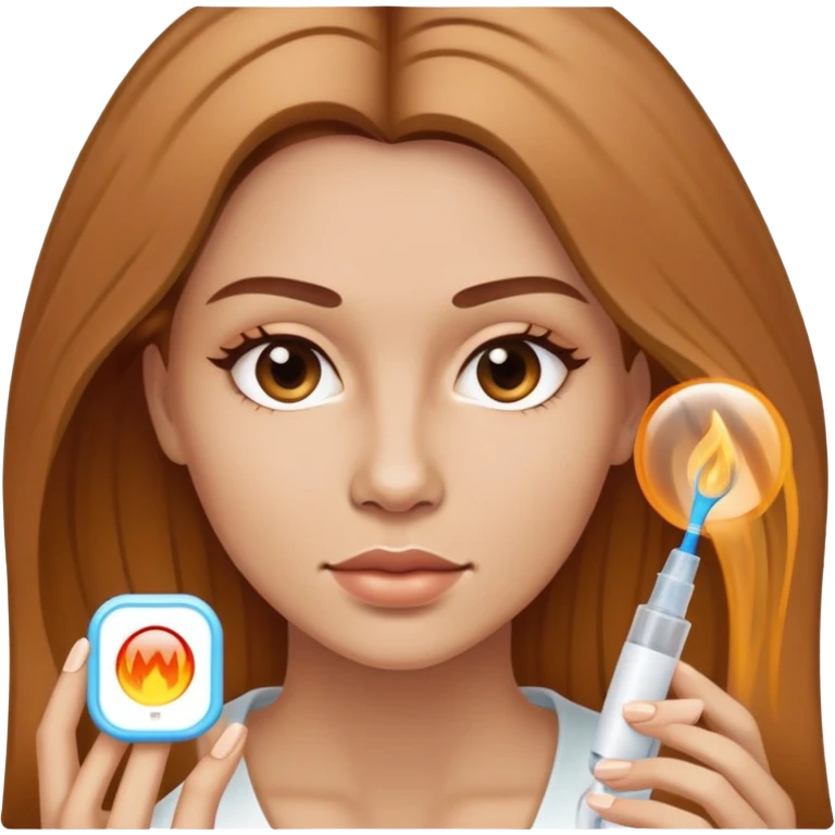 woman with light brown hair undergoing MMP capillary application emoji