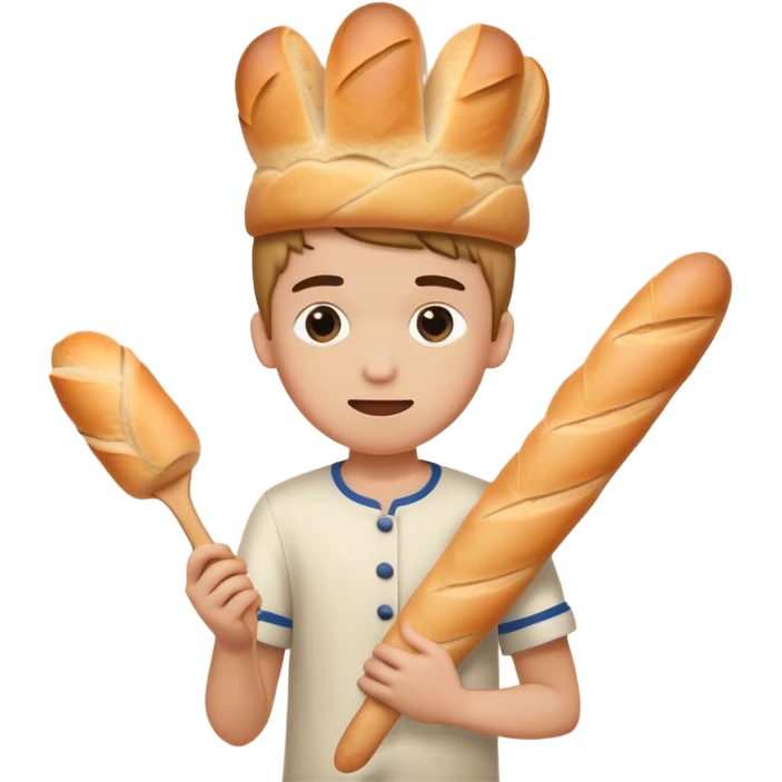 boy getting bonked on the head with a baguette stick emoji