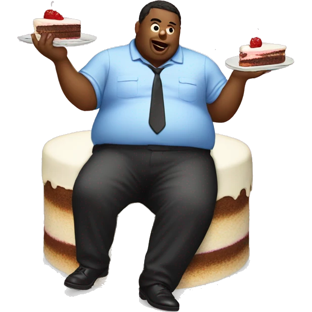 fat man eating cake in stilettos  emoji
