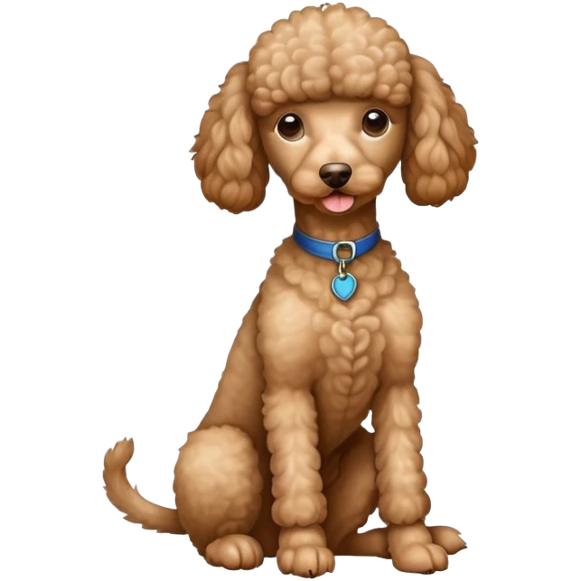Super Skinny Light Brown Poodle Sitting emoji