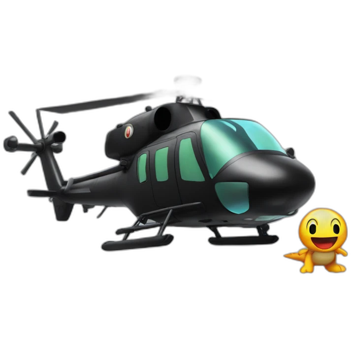 black Yoshi in an attack helicopter emoji