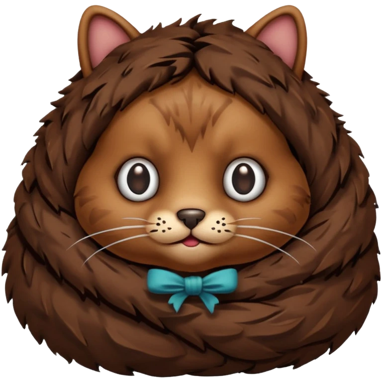Bottomless bear poop shaped into a cat emoji
