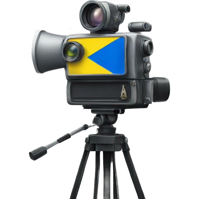 a movie camera and a Ukrainian flag emoji