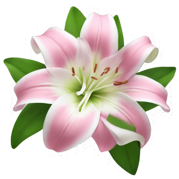 lily flower pink and white emoji