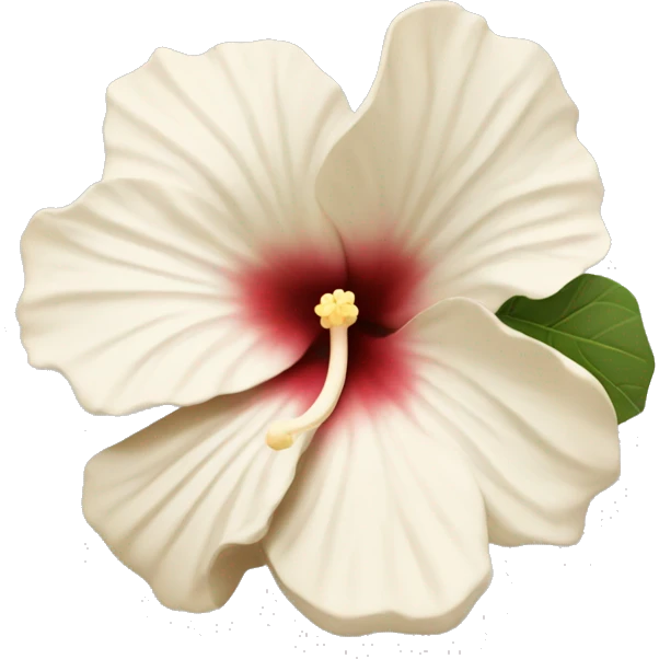 white and beige hibiscus flower  emoji