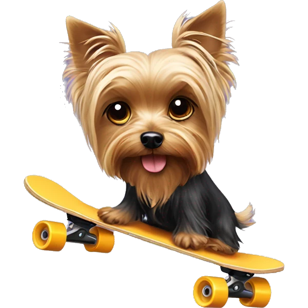Yorkshire Terrier on a skateboard emoji