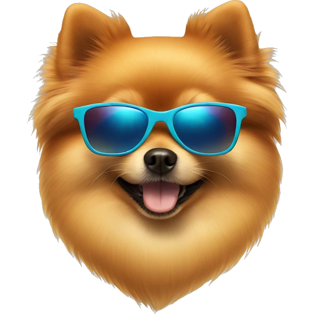 Pomeranian with sunglasses emoji