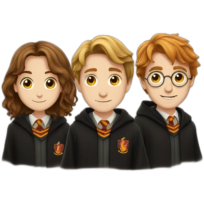 Harry Potter, Hermione, Ron emoji